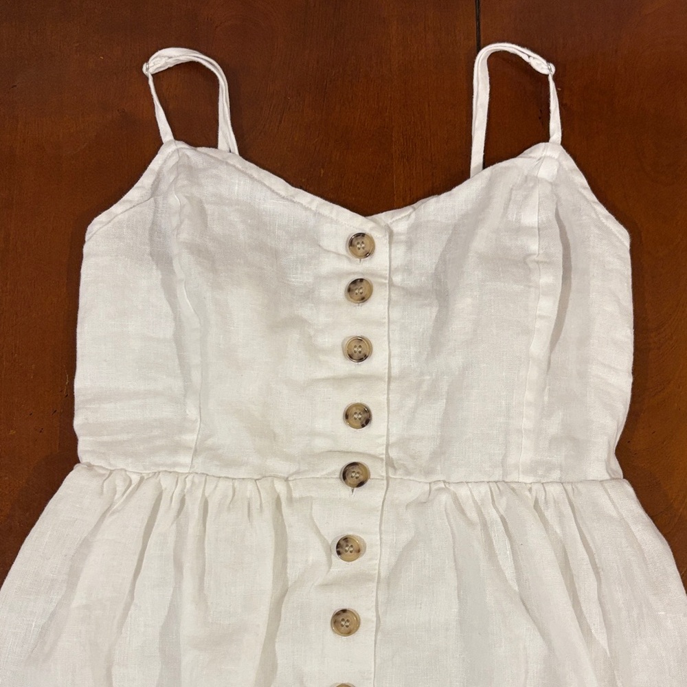 Madewell Linen-Cotton Cami Button-Front Midi Dress - Like New - Picture 8 of 15